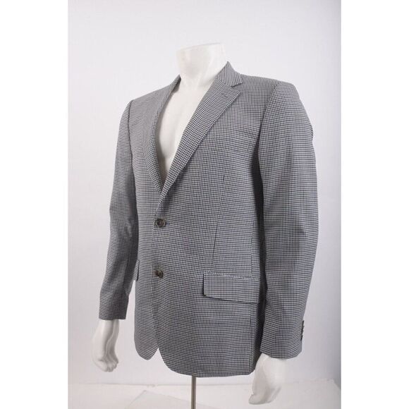 Alfredo Rodina Mens Suit Jacket Blazer Sport Coat Sz 40 Black White Checked Wool - Picture 3 of 7